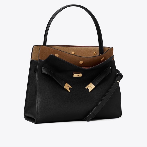 Tory Burch Lee Radziwill Small Elegant Black Handbag 👜 NWT - Picture 4 of 11